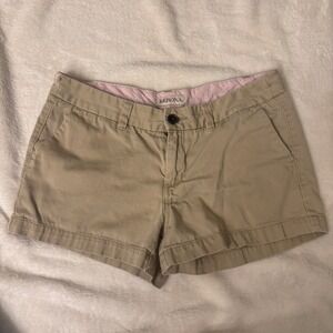 Merona Womens Khaki Chino Shorts Tan Cotton Size 4